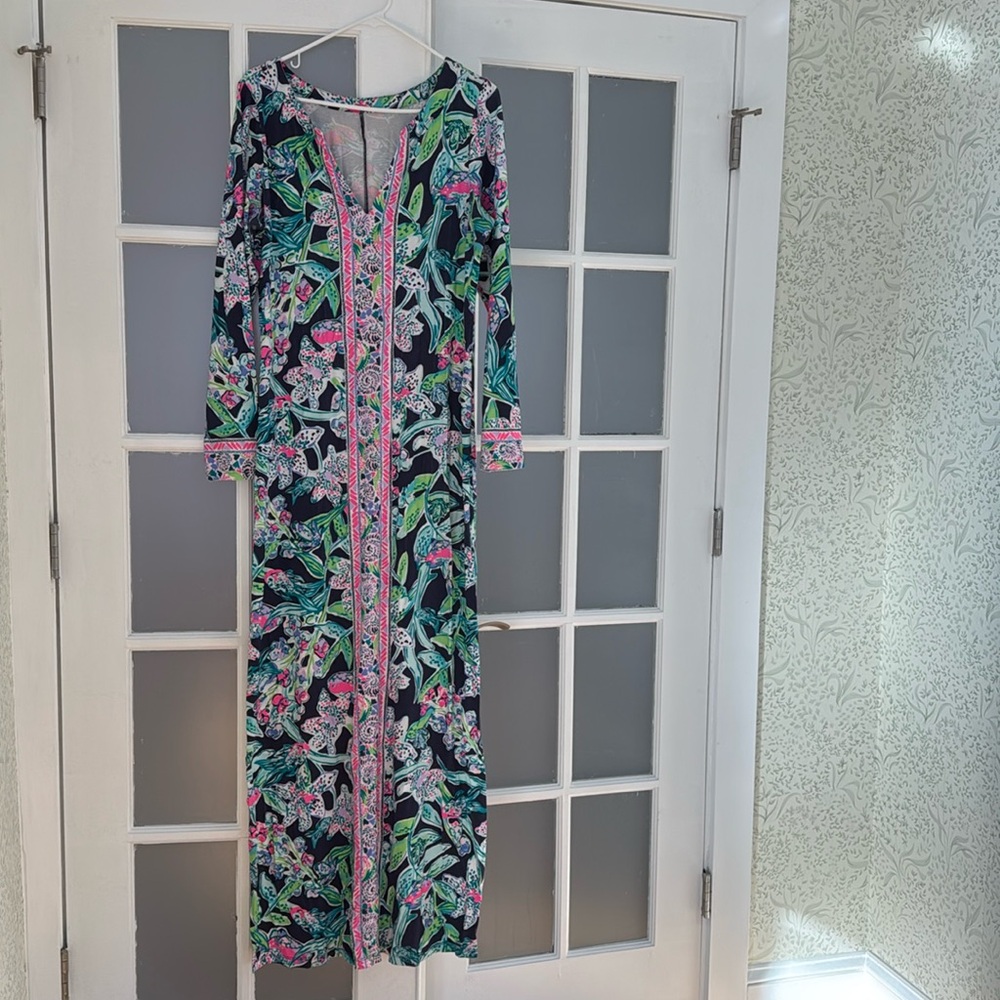 Lilly Pulitzer Faye Maxi Dress Sway this Way, Large